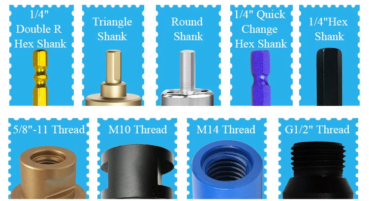 Diamond Holesaw Od6-180mm Vacuum Brazed Diamond Drilling Core Bits M14 Connection Porcelain Tile Drill Bits